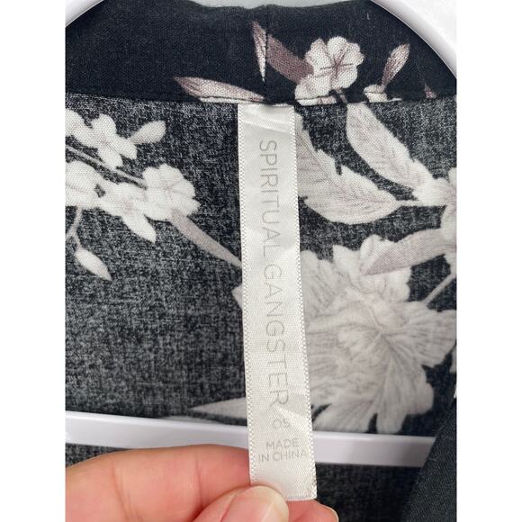 Spiritual Gangster Maya Kimono Floral Black Tie Front One Size OS - Picture 4 of 9